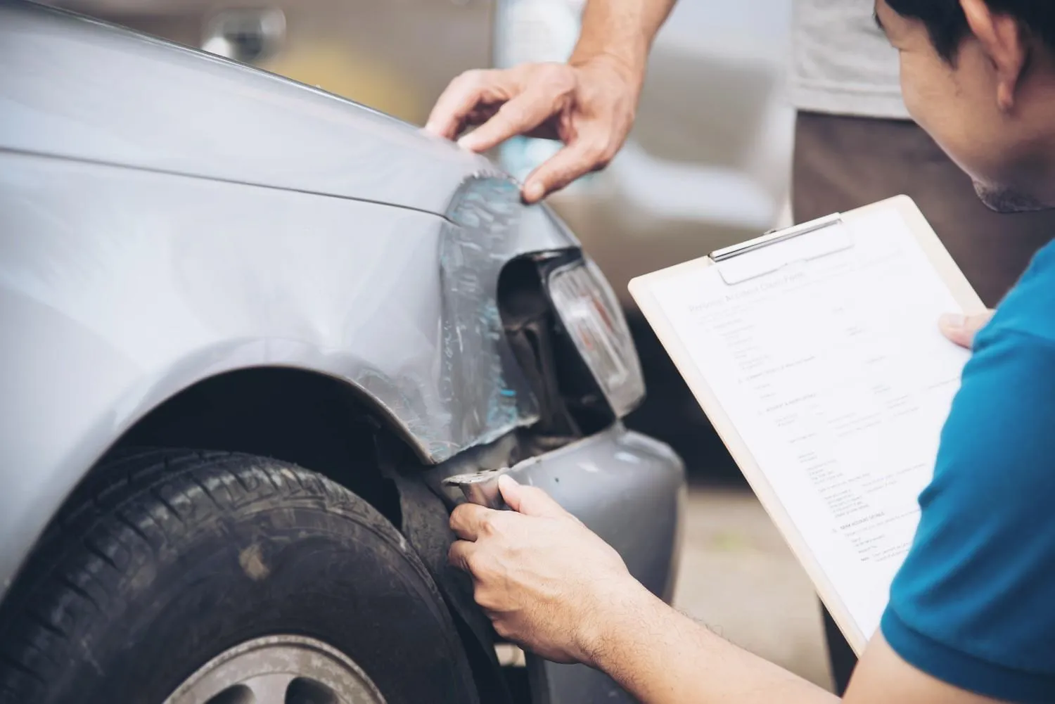 Driver reviewing liability coverage details